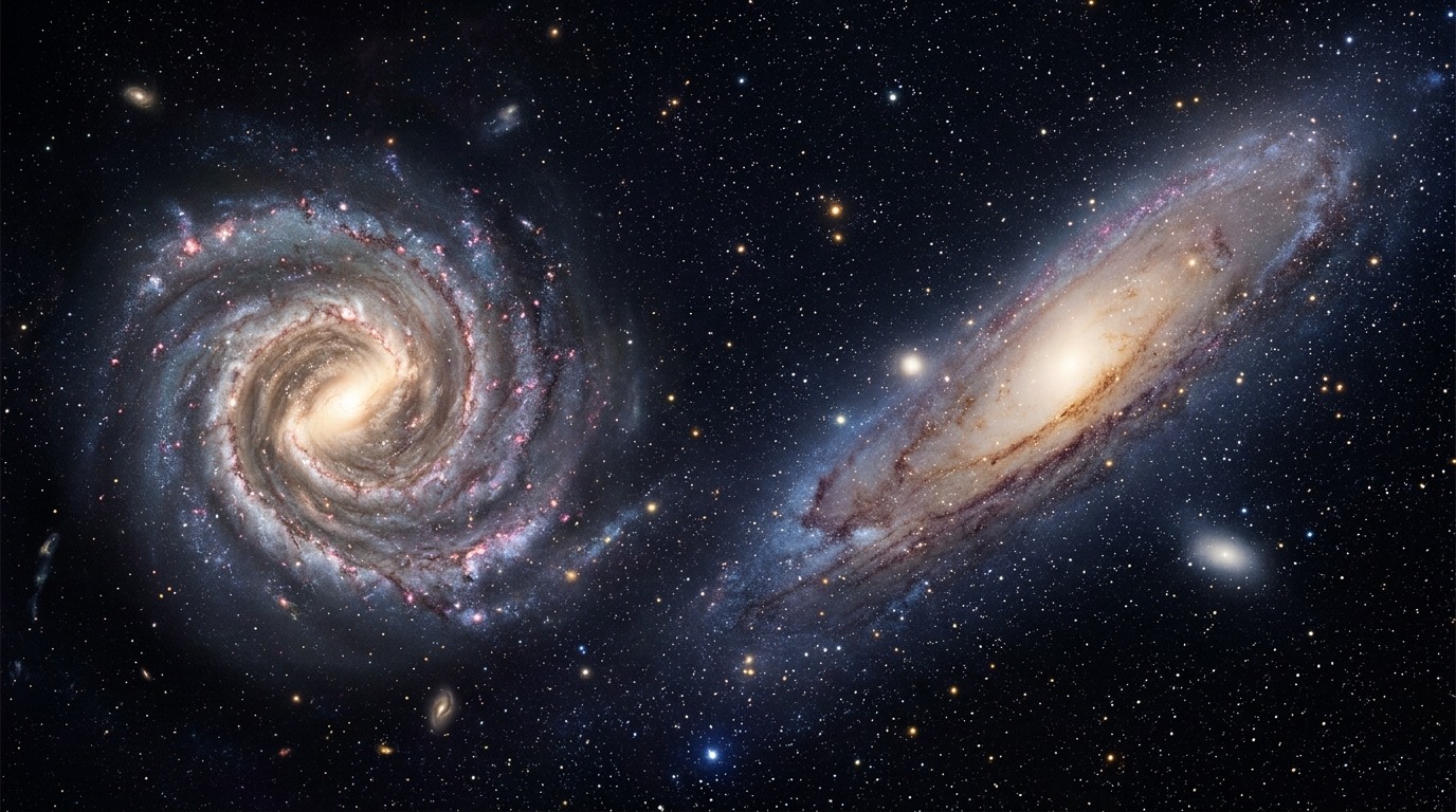 Через миллиарды лет Млечный Путь и Андромеда столкнутся — их черные дыры тоже могут ждать слияние. Фото.