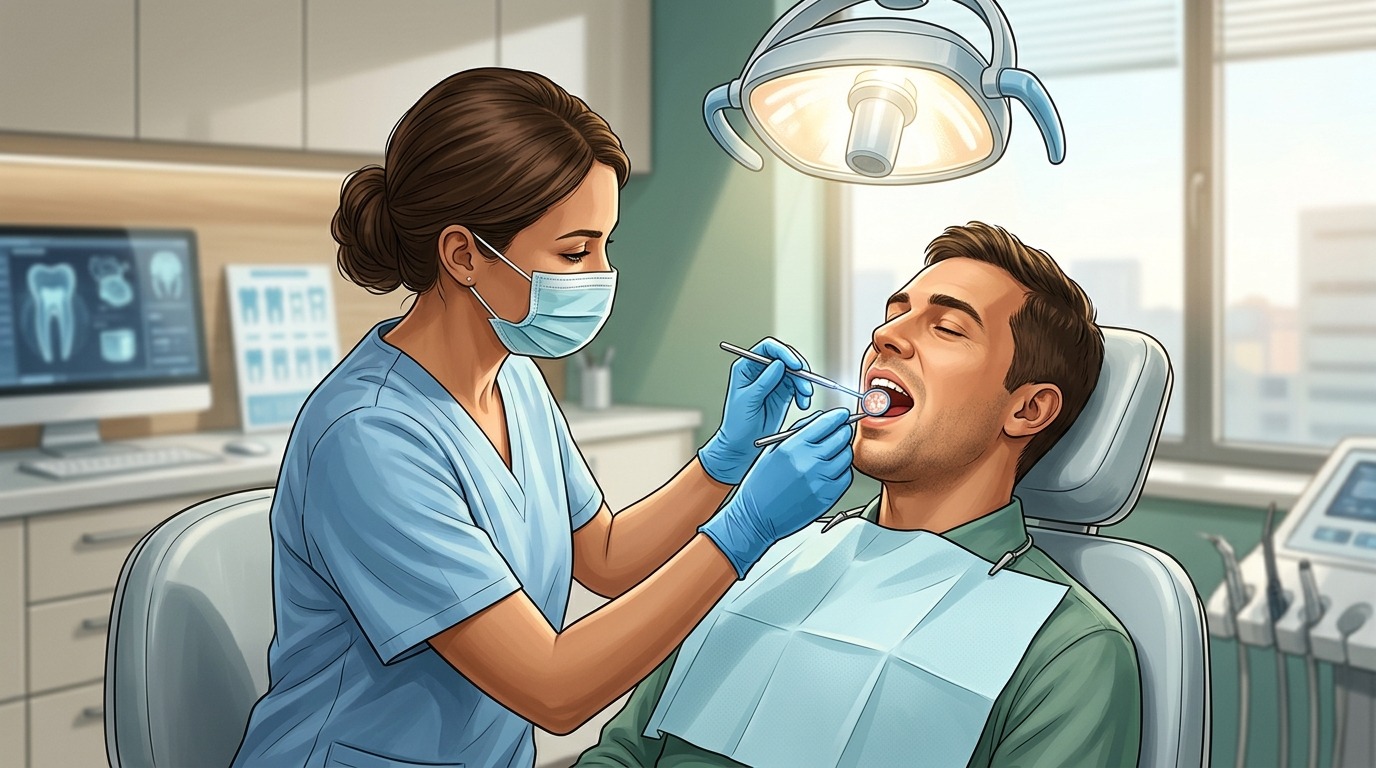 Визит к стоматологу — единственный способ устранить причину зубной боли. Фото.