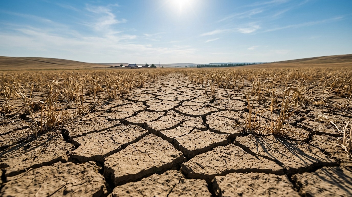 Засуха на сельскохозяйственных полях юга России. Фото.