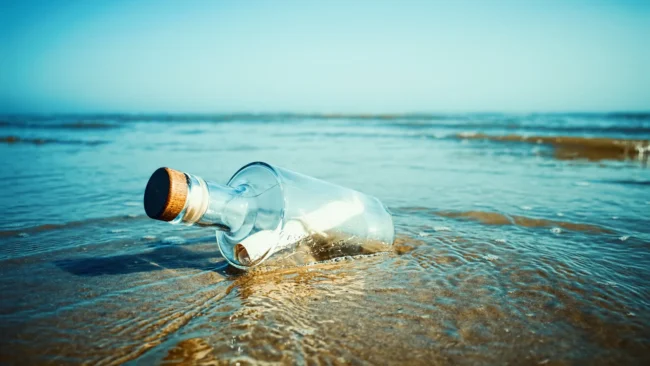 Какова реальная вероятность найти послание в бутылке? Фото.