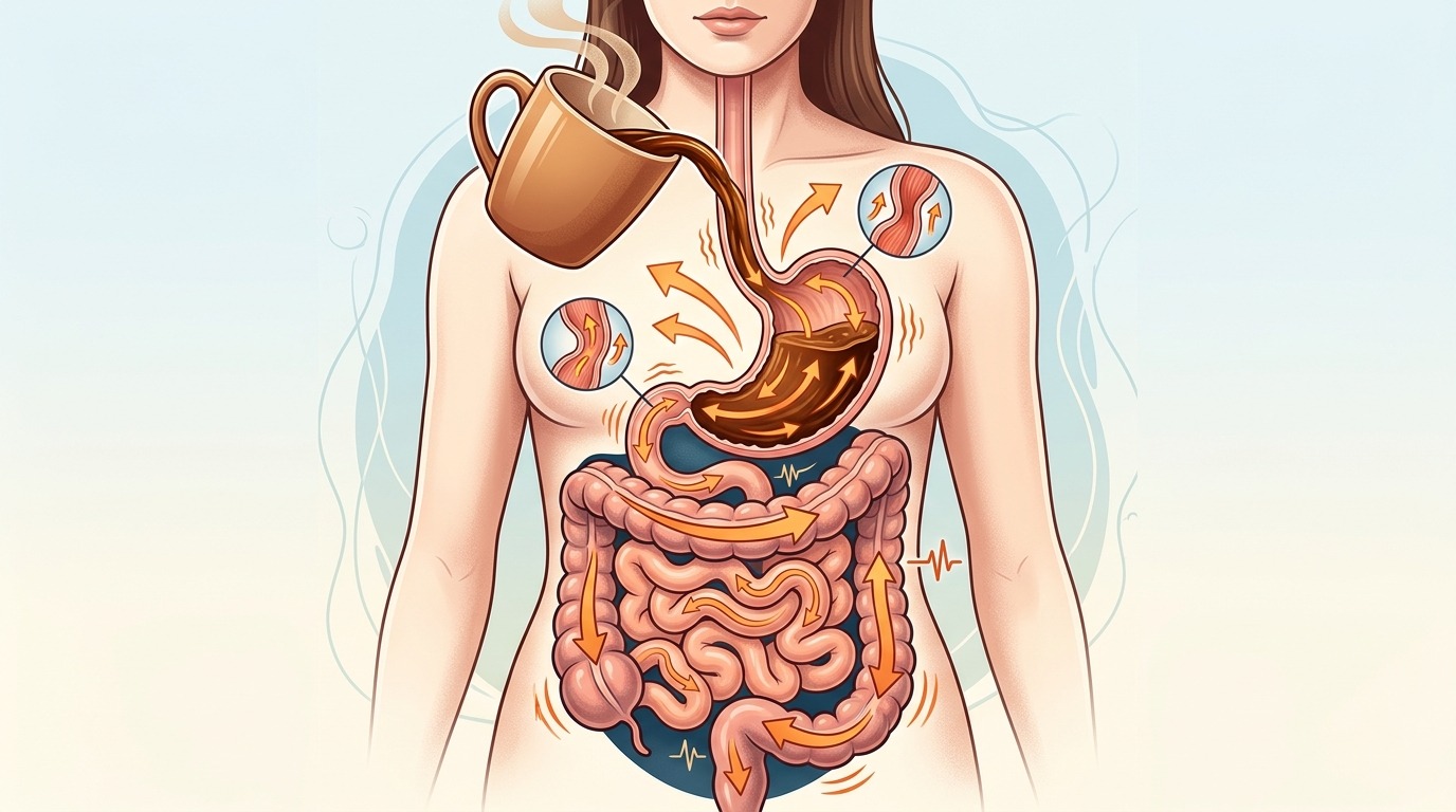 data-eio=p></picture>Кофе запускает цепочку реакций в пищеварительной системе — от желудка до толстой кишки. Фото.