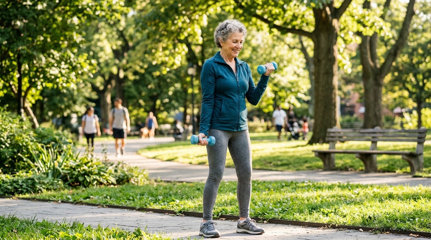 Силовые упражнения помогают укреплять кости в любом возрасте. Фото.