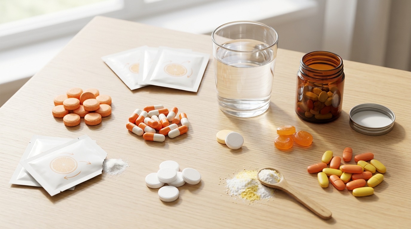 Витамин С выпускается в десятках форм, но ни одна из них не доказала способность вылечить простуду. Фото.