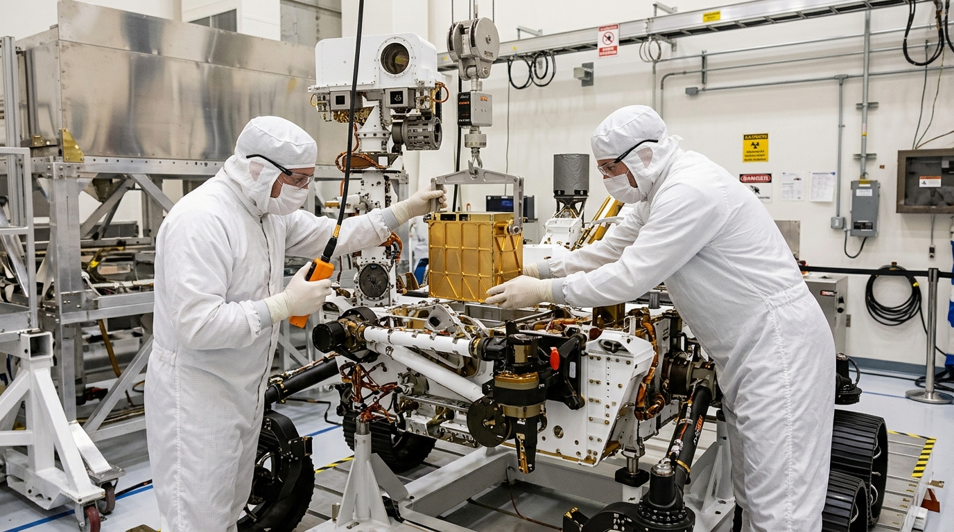 Инженеры устанавливают MOXIE в корпус марсохода Perseverance