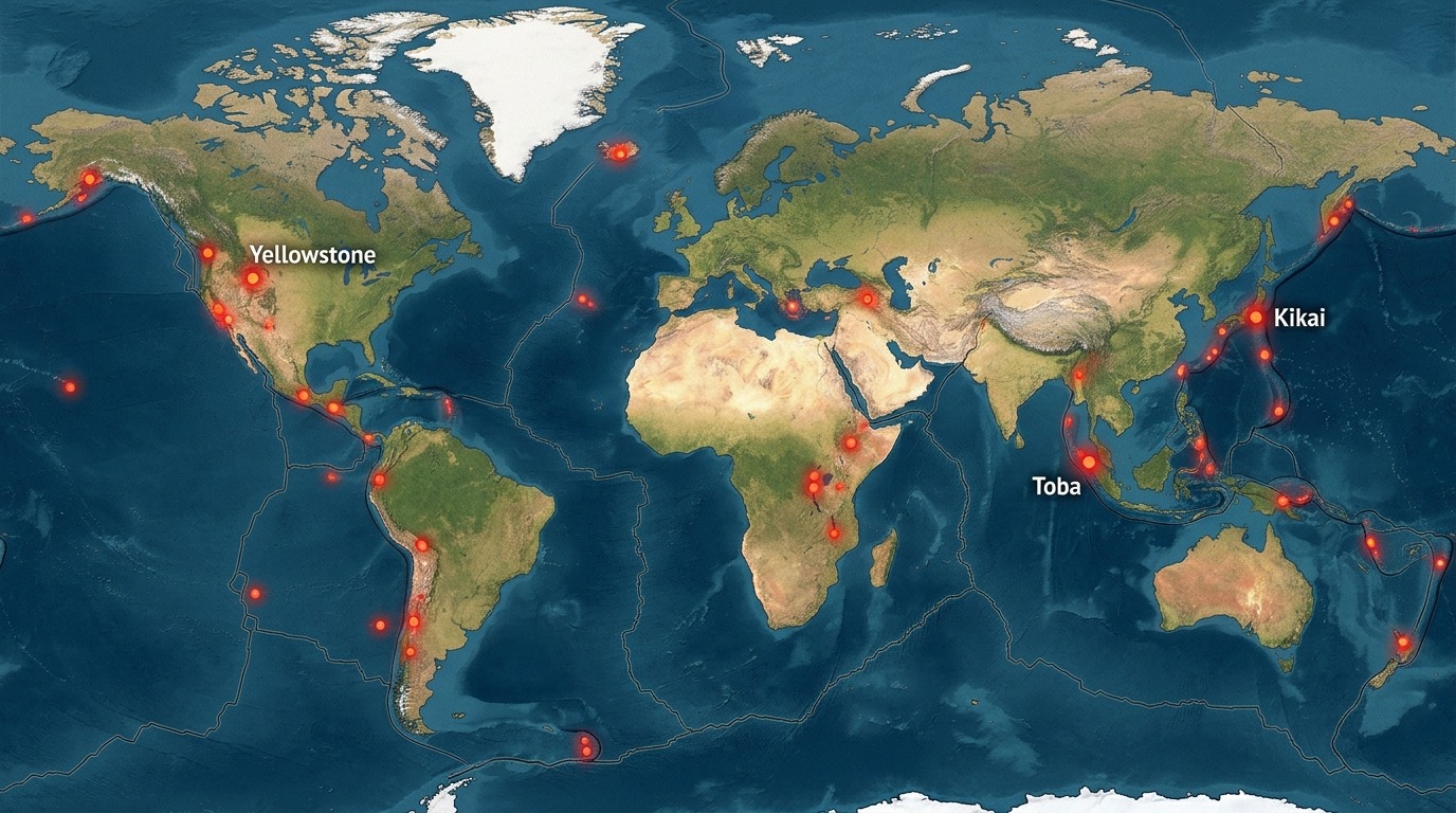 Крупнейшие кальдерные вулканы мира: Йеллоустоун, Тоба и Кикай — все они могут проходить схожий цикл пополнения магмы. Фото.
