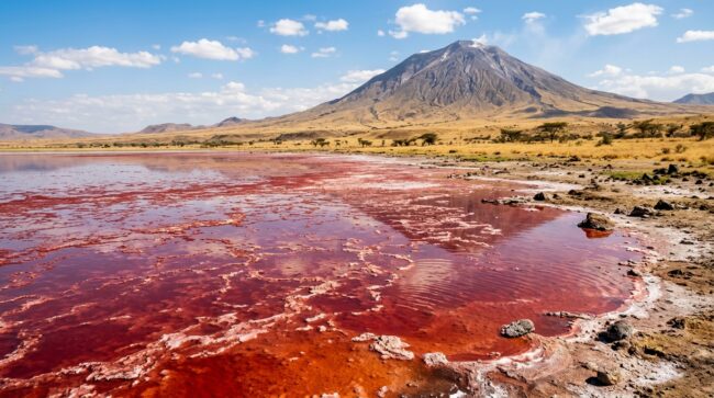Почему животные в озере Натрон выглядят как каменные статуи. Фото.