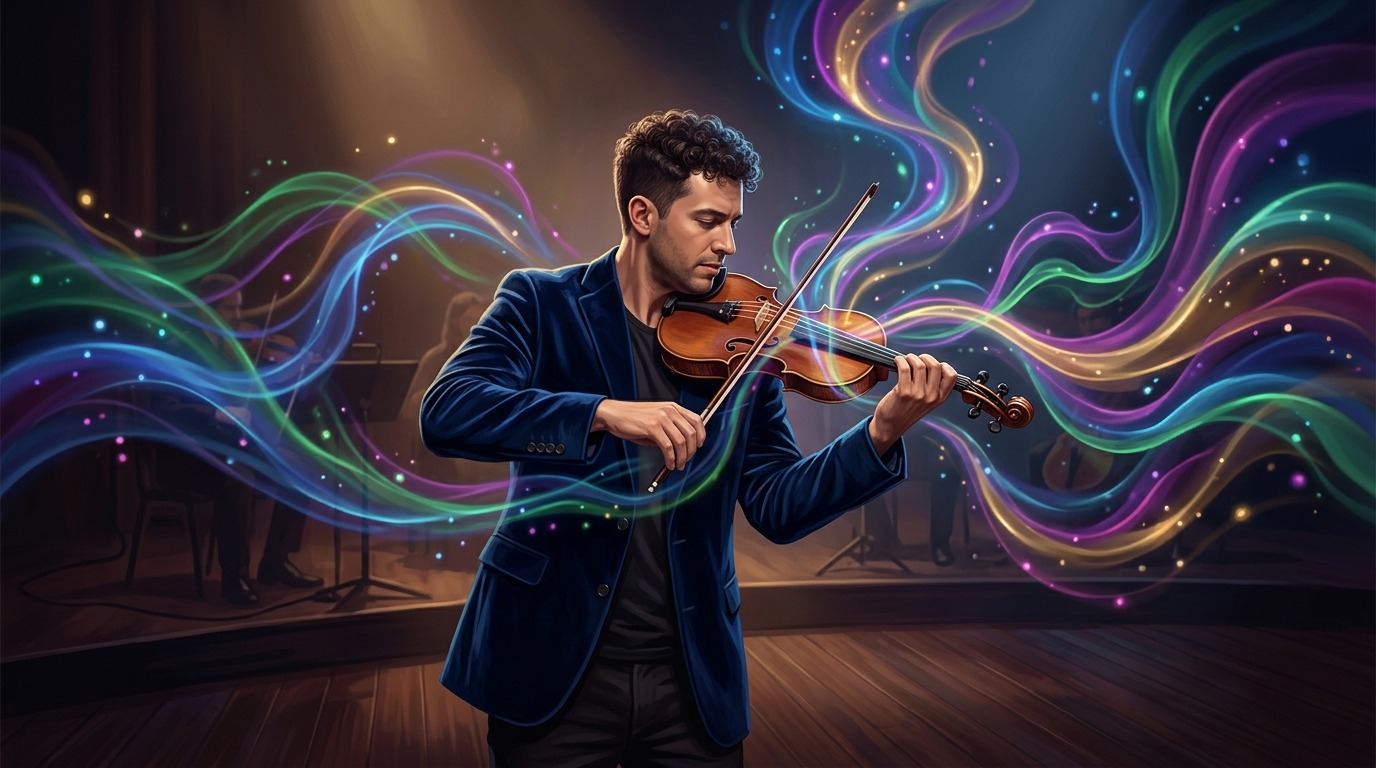 Некоторые музыканты-синестеты буквально «видят» свою музыку в цвете. Фото.