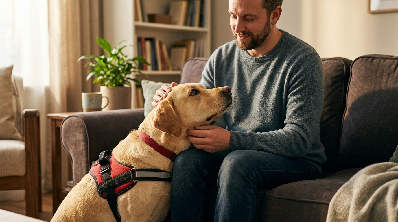 Собака-поводырь рядом с хозяином дома — не только помощник, но и компаньон