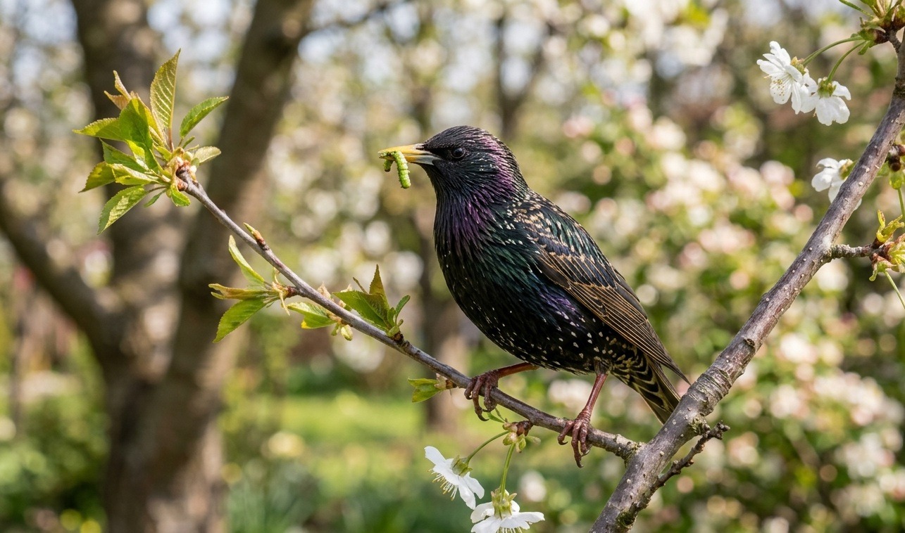 The starling is good at imitating other sounds. Photo.