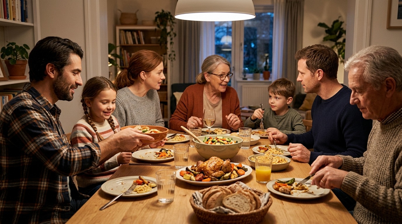 Совместные трапезы положительно влияют на качество питания и общее самочувствие. Фото.