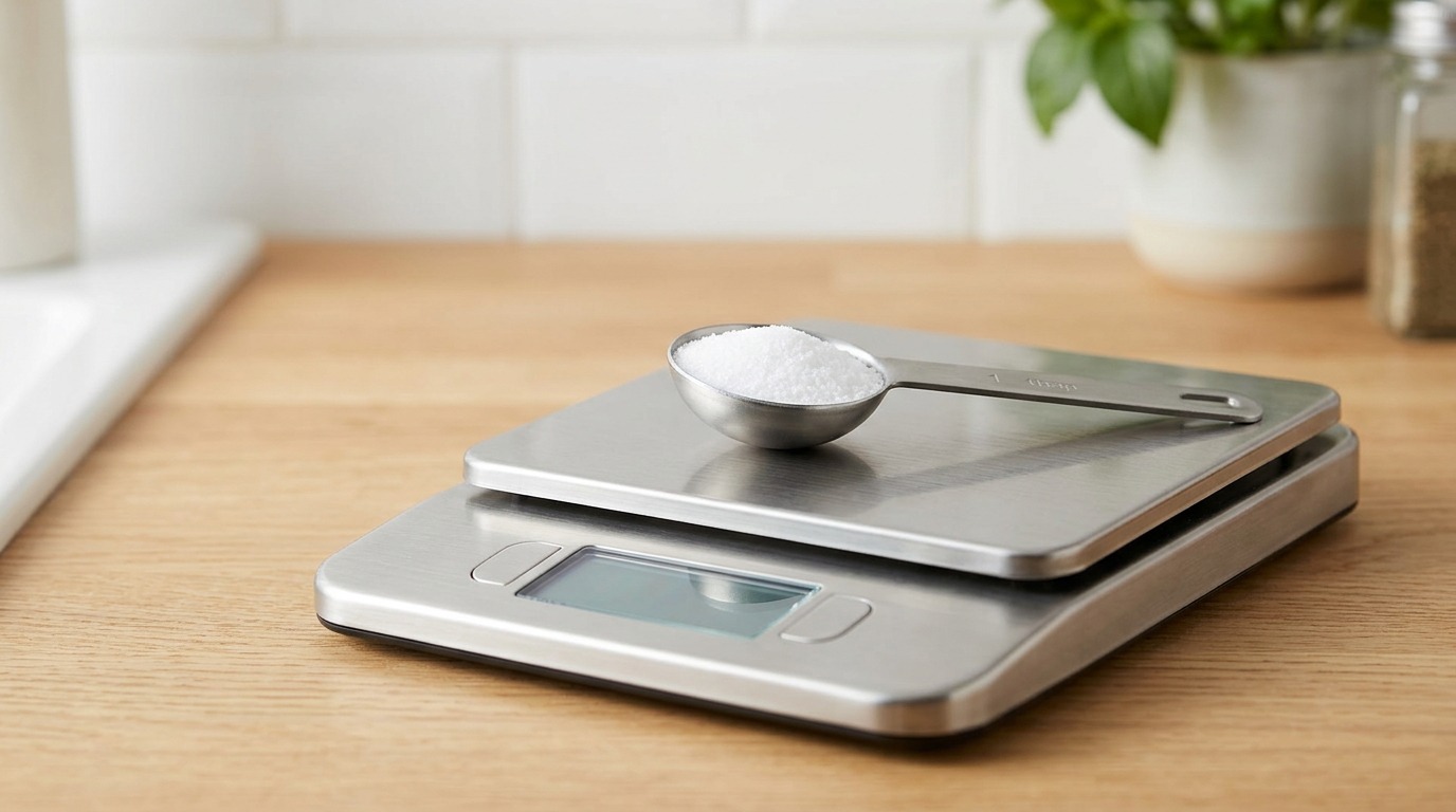 В одной чайной ложке содержится около 10 граммов соли. Фото.