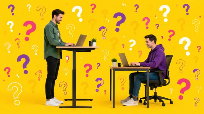 Сидеть или стоять за компьютером? Врачи говорят, что оба варианта неправильные. Фото.