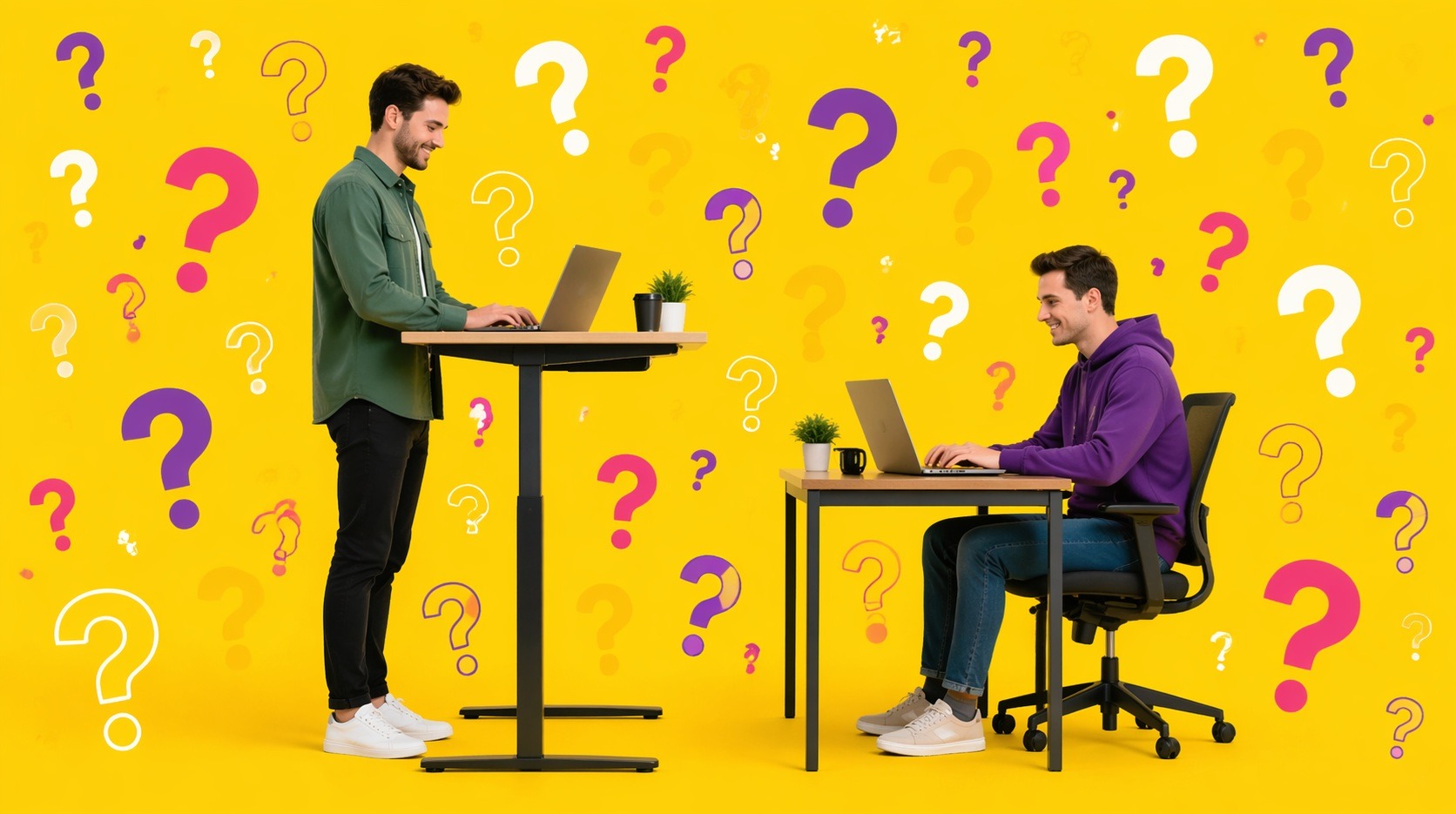 Нас пугают вредностью сидячего образа жизни, так неужели нужно работать стоя? Фото.