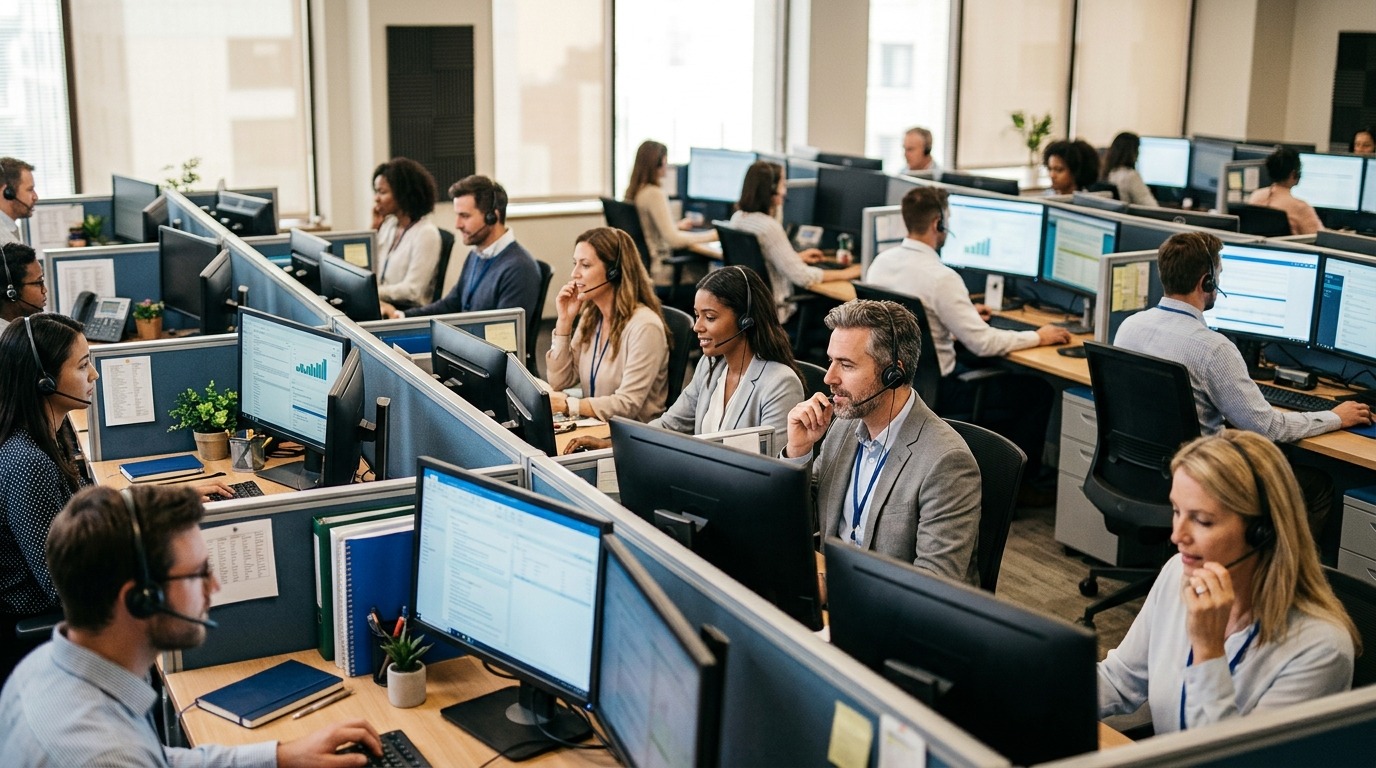 Операторы кол-центров практически не считают себя ленивыми. Фото.