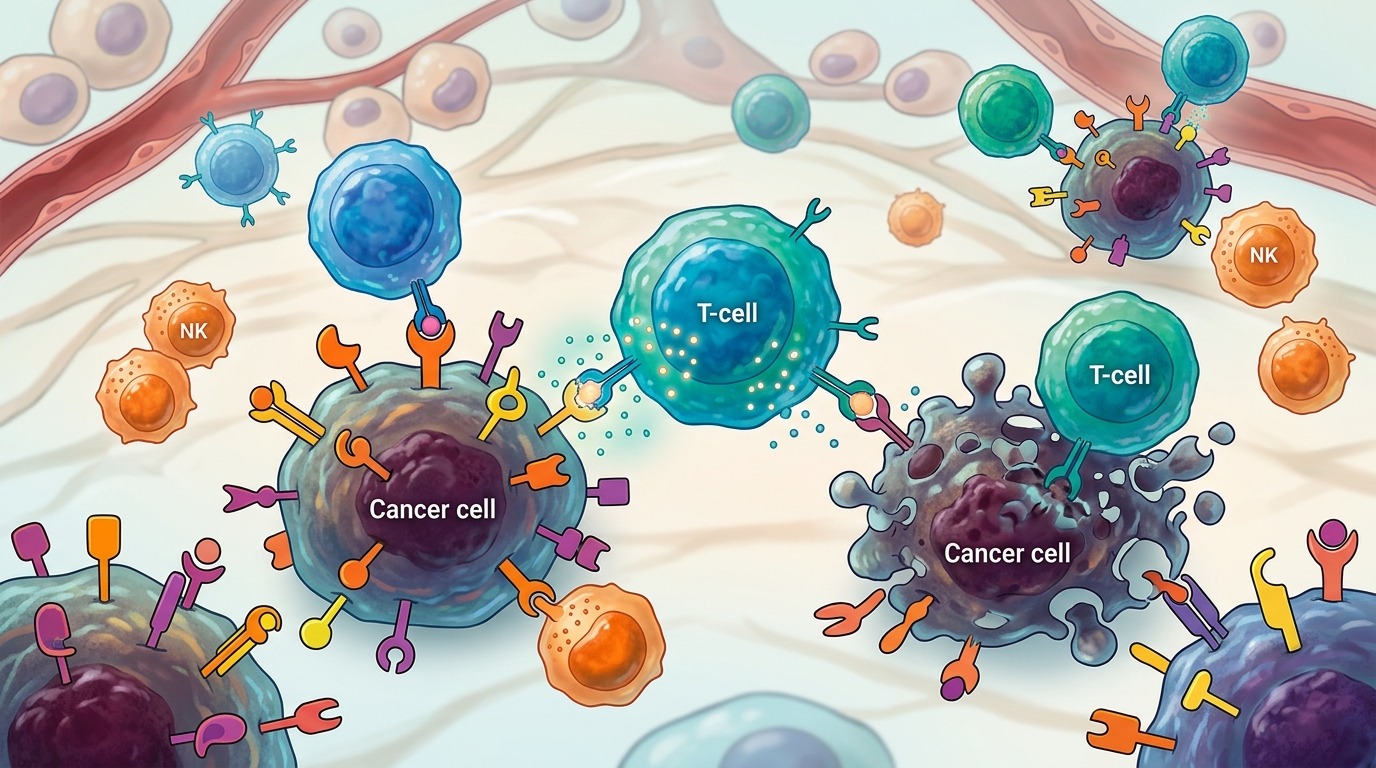 Иммунные клетки атакуют опухоль, распознавая ее мутации. Фото.