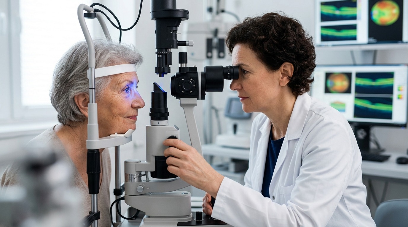 Регулярная проверка зрения у пожилых людей может стать частью профилактики деменции. Фото.