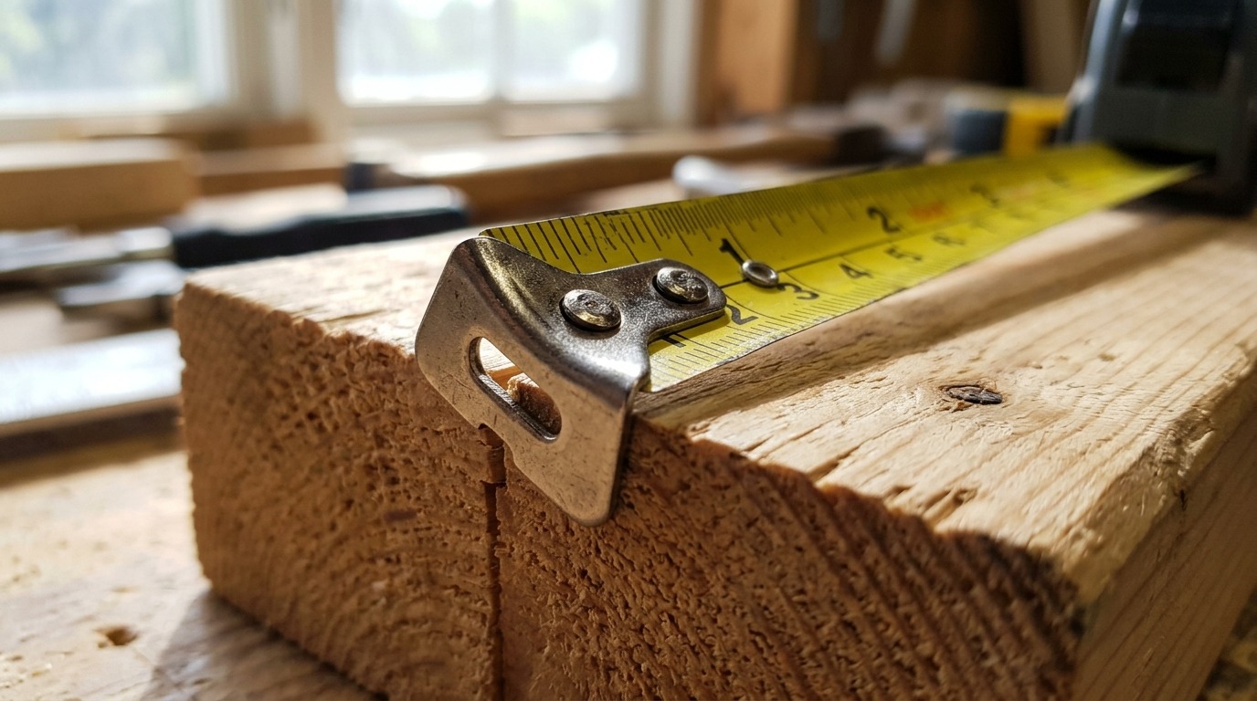 Металлический зацеп рулетки сдвигается на толщину собственного металла — это не поломка, а конструктивная особенность. Фото.