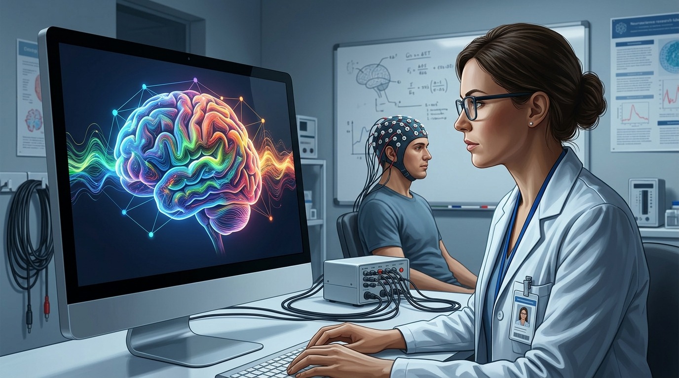 ЭЭГ позволила ученым увидеть, как мозг меняет режим фильтрации при закрытых глазах. Фото.