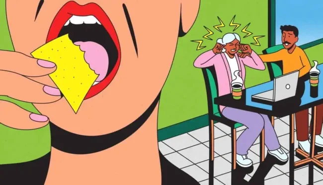 Звуки жевания бесят? Это может быть признаком проблем с психикой. Фото.