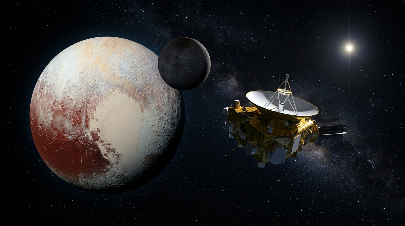 Межпланетная станция New Horizons приближается к Плутону. Фото.