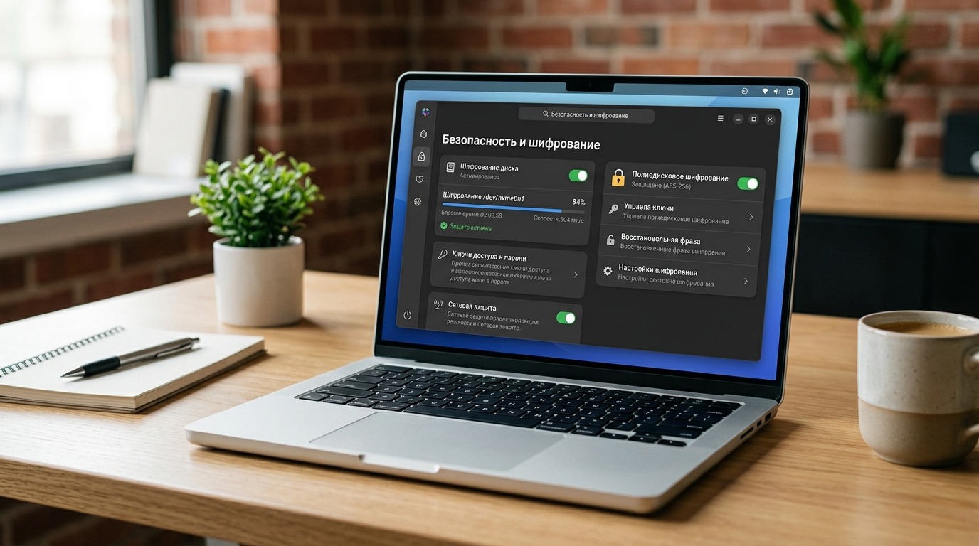 Шифрование диска — встроенная функция в Windows и macOS, которую достаточно просто включить. Фото.
