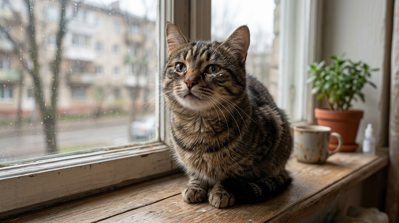 Слезящиеся глаза у кошки могут быть реакцией на резкий запах