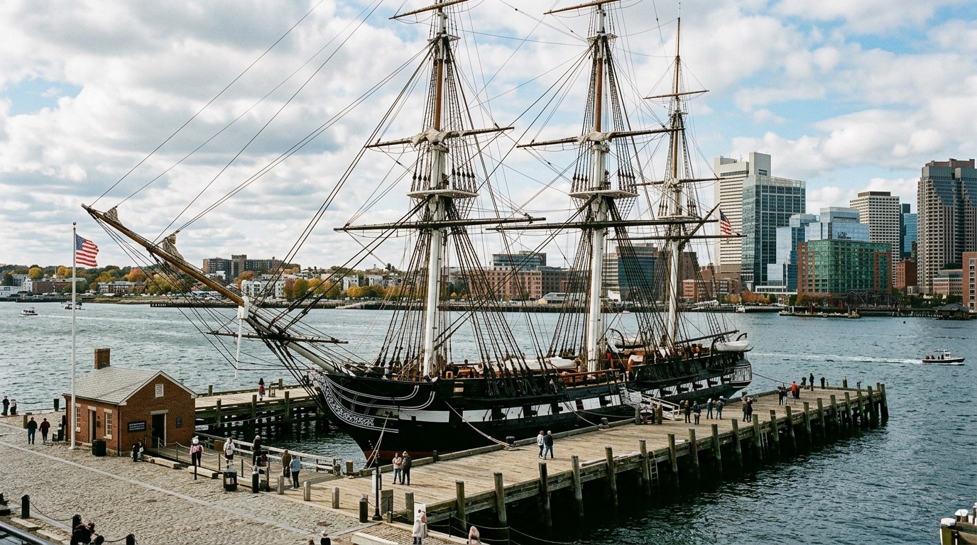 Фрегат USS Constitution в бостонском порту — реальный корабль Тесея