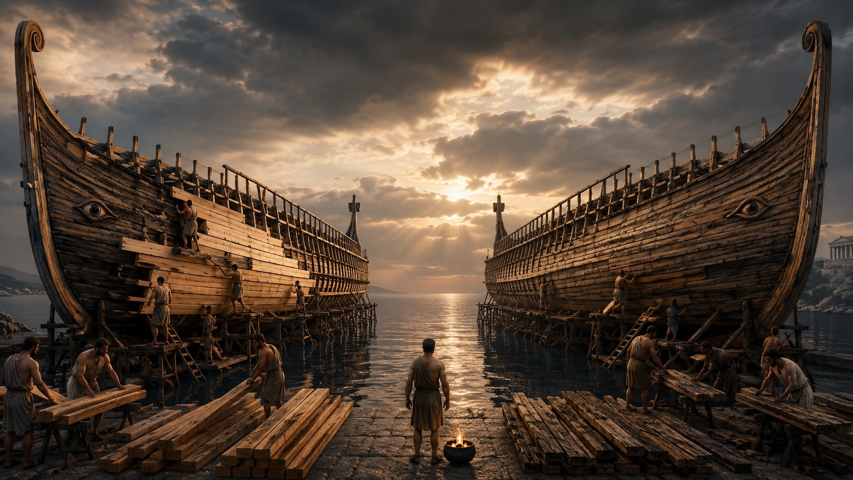 Визуализация парадокса Тесея. Фото.
