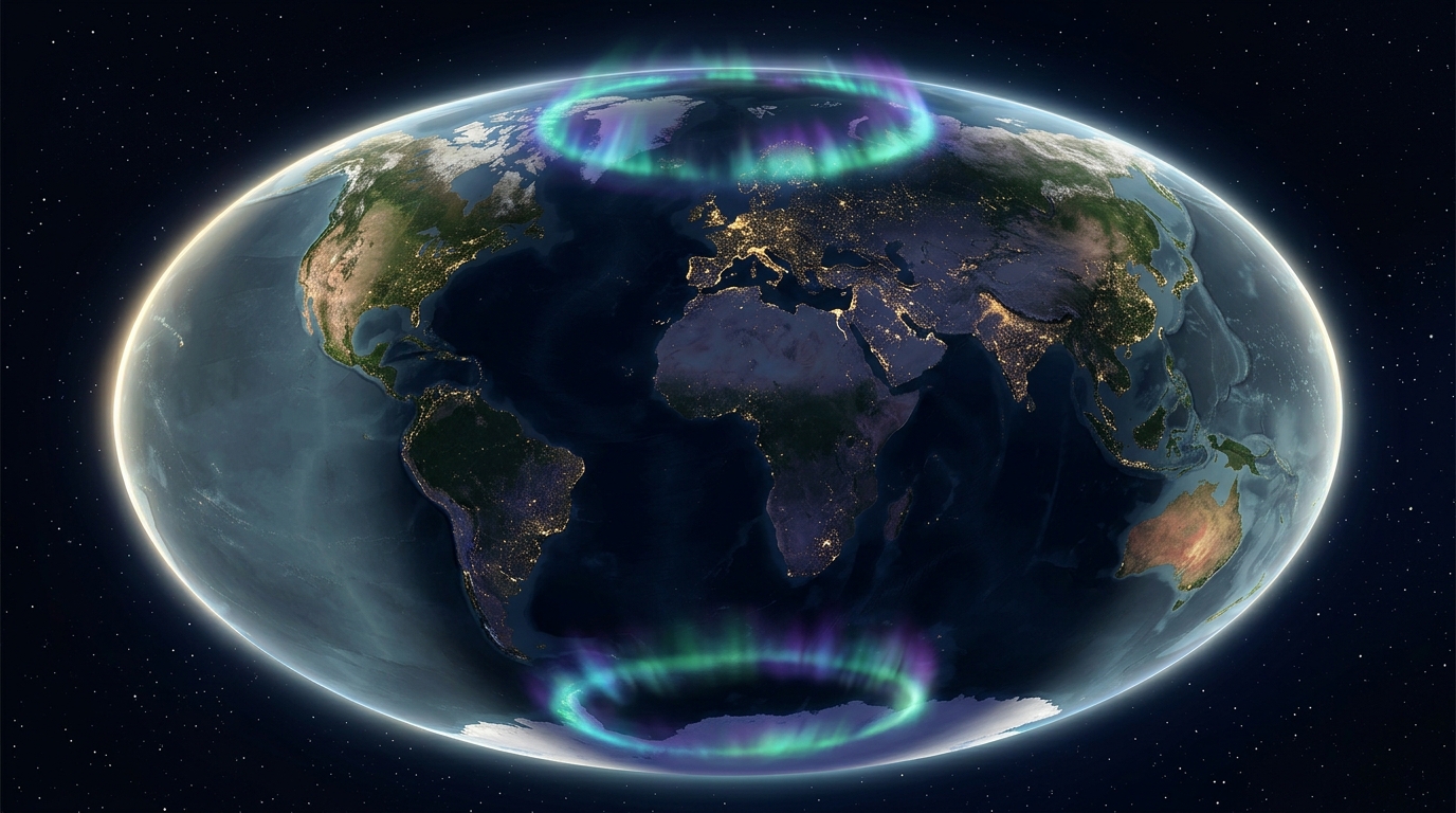 У северного сияния есть южный двойник — Aurora Australis вокруг Антарктиды