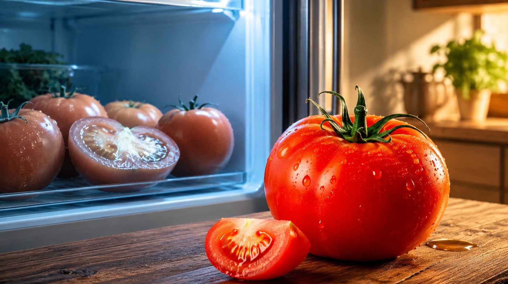 Храня помидоры в холодильнике, мы только лишаем их вкуса. Фото.