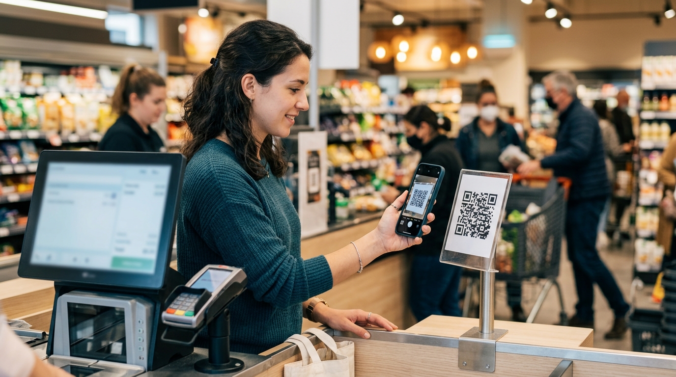 Оплата цифровыми рублями происходит через единый QR-код в магазине