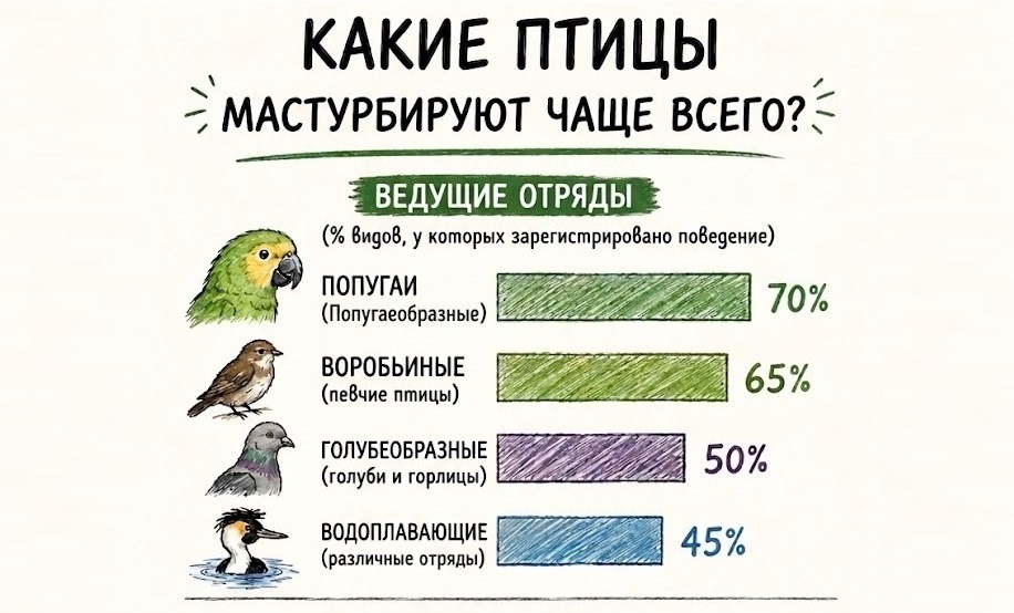 Какие птицы мастурбируют чаще всего. Фото.