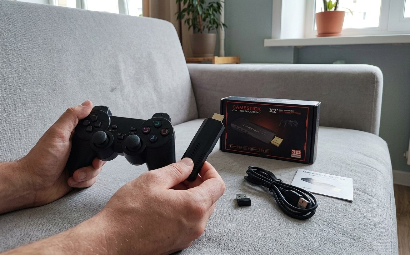 Одна коробочка — и в телевизоре живут Dendy, Sega, PlayStation и ещё сорок платформ. Фото.