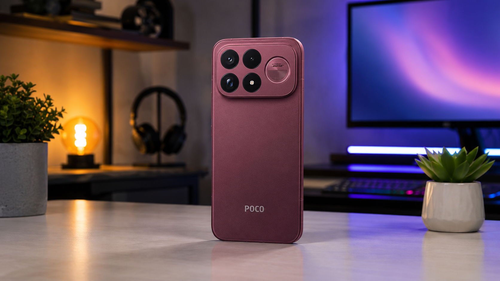 POCO F9 Ultra выйдет вот в таком прикольном вишневом цвете. Фото.