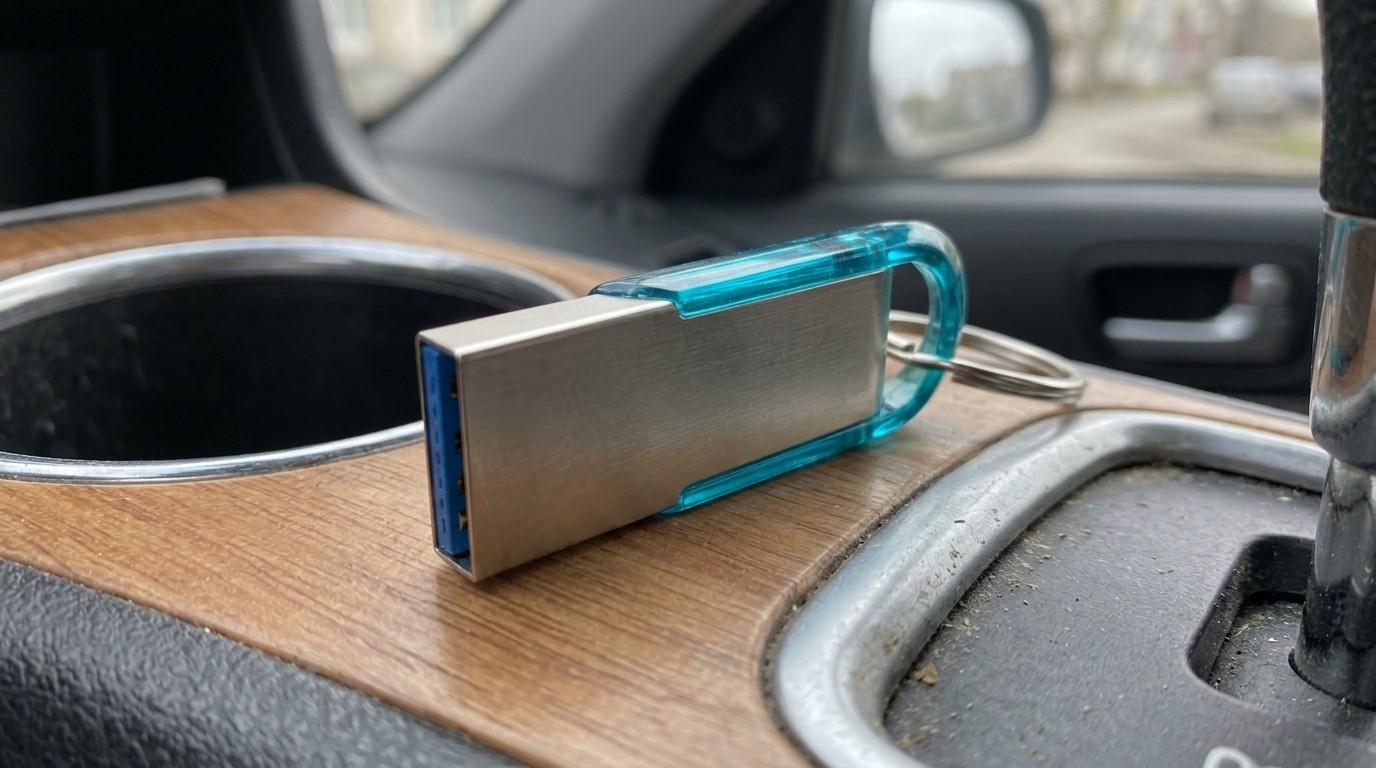 USB-флешка с металлическим корпусом на брелоке
