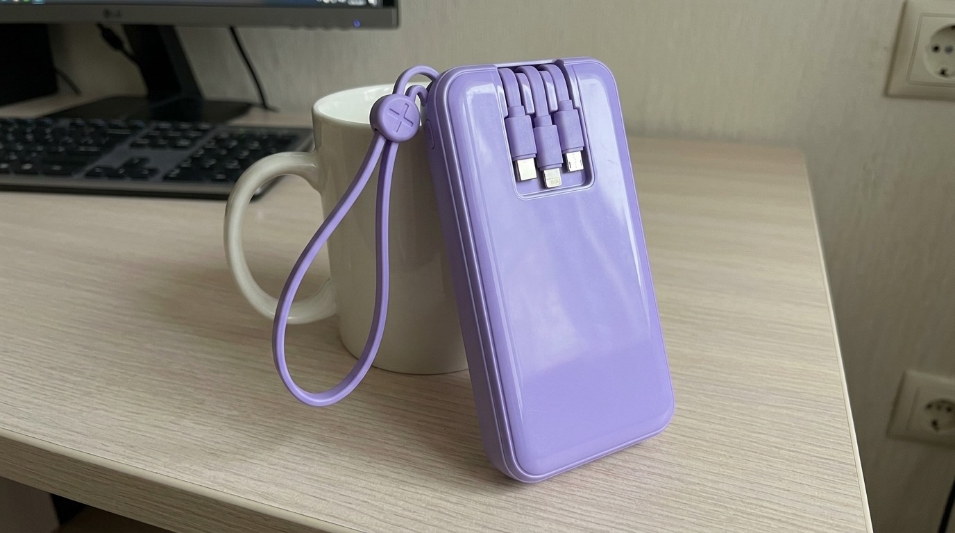 Powerbank со встроенными кабелями для зарядки