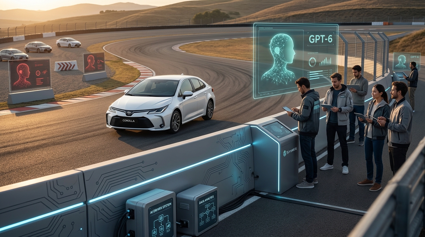 Демонстрация автомобиля на тестовой трассе с AI системами