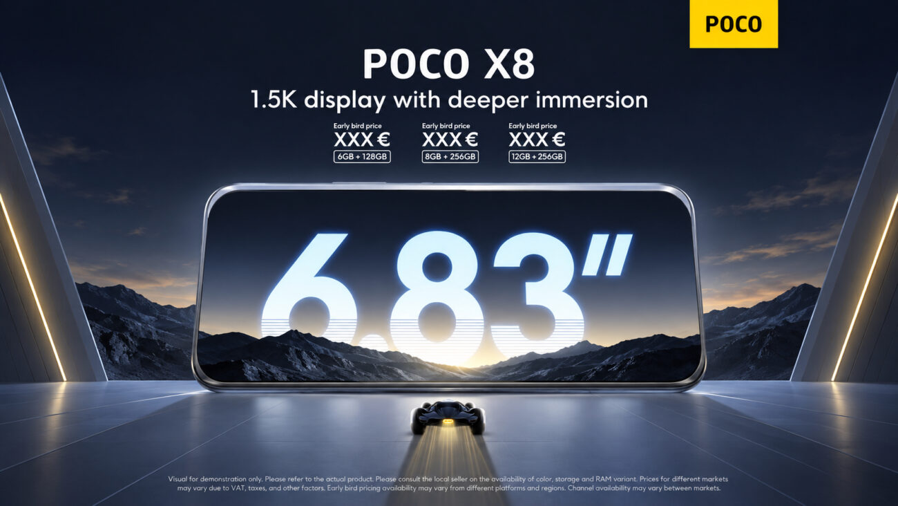 Диагональ экрана в POCO X8