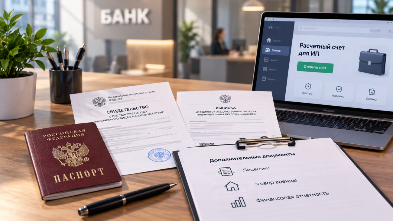 Пакет документов для открытия счета. Фото.