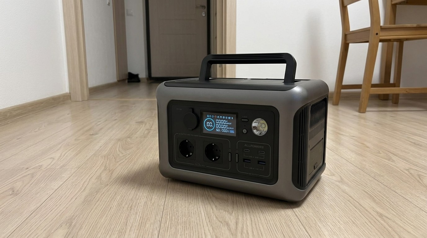Портативная электростанция ALLPOWERS R600 на полу