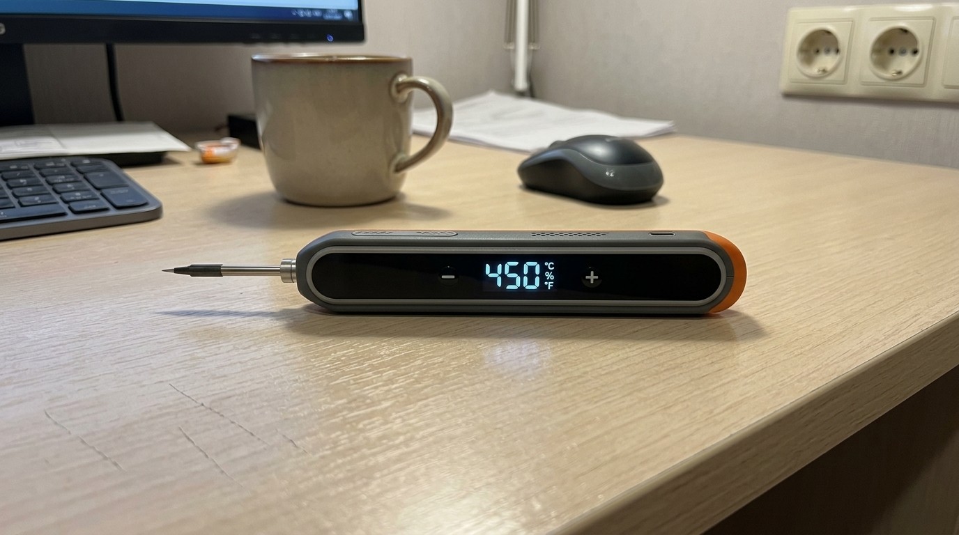 Паяльник JCD с дисплеем температуры 450°C на столе