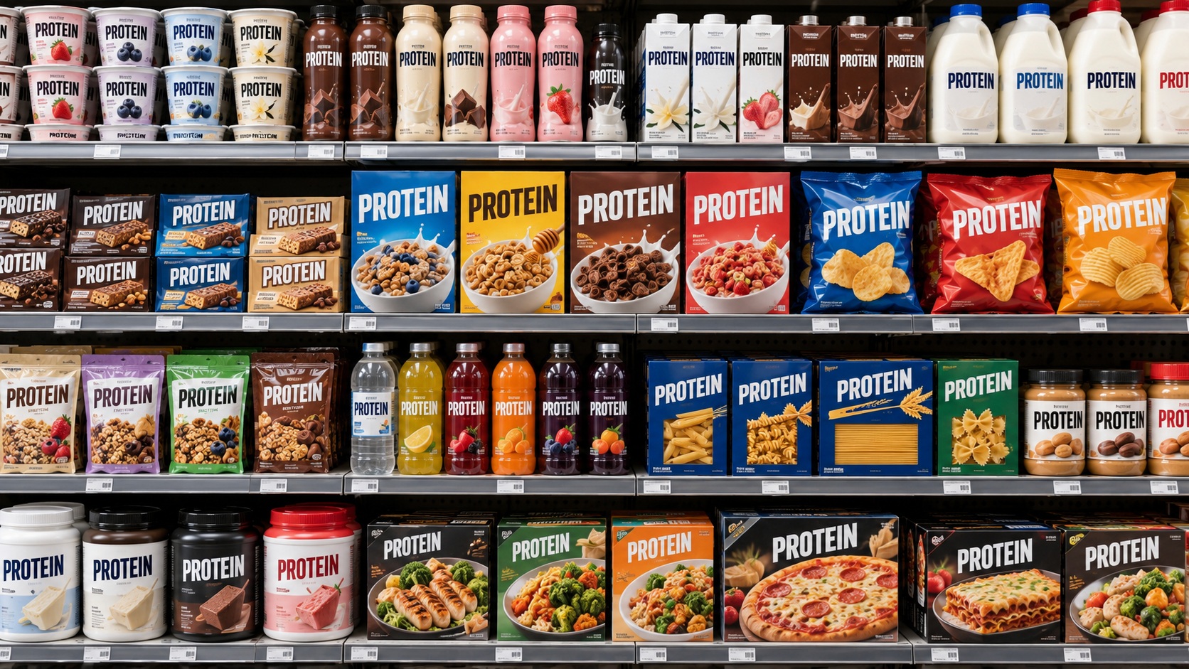 Протеиновые продукты в магазине
