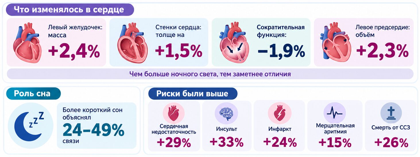 Схема исследования влияния ночного света на сердечно-сосудистую систему
